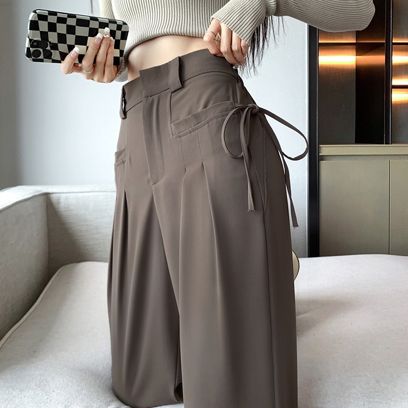 Quần Ống Rộng Túi Vuông Cơi Trước Dây Nơ Cách Điệu 2 Hông Siêu Hot. M899