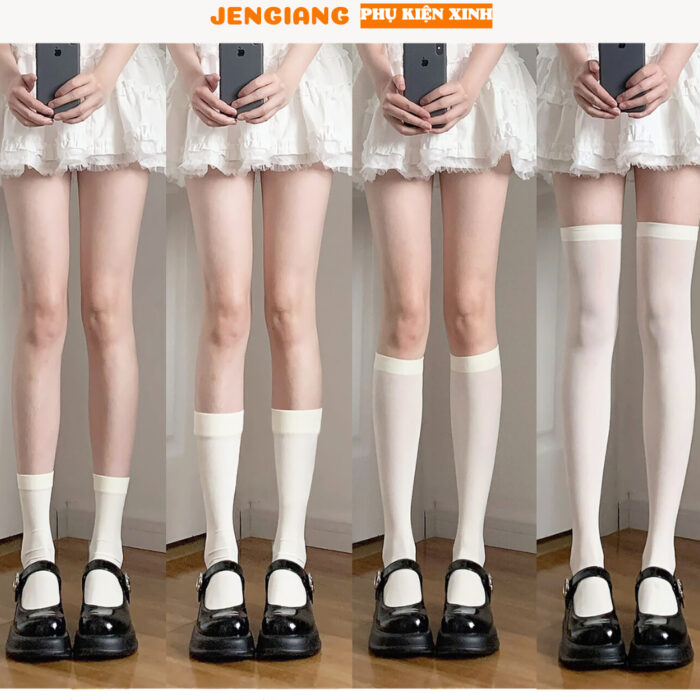 Tất nữ màu trơn lolita Jengiang cosplay phong cách học sinh Nhật Bản