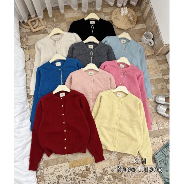 ( HÀNG SẴN LOẠI 1 ) Áo cardigan len lông thỏ mác EGG cúc đồng basic dày dặn hàng QC